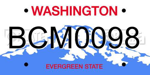 BCM0098 Washington License Plate