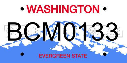 BCM0133 Washington License Plate