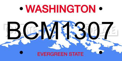 BCM1307 Washington License Plate