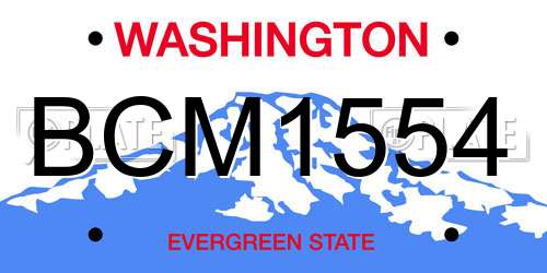 BCM1554 Washington License Plate