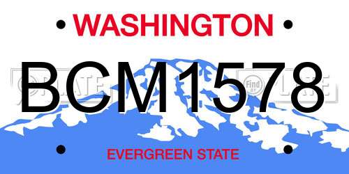BCM1578 Washington License Plate