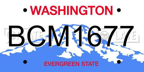 BCM1677 Washington License Plate