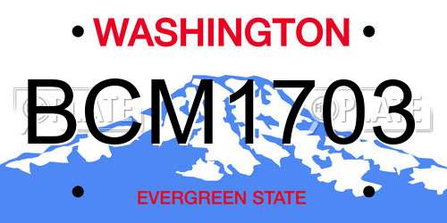 BCM1703 Washington License Plate