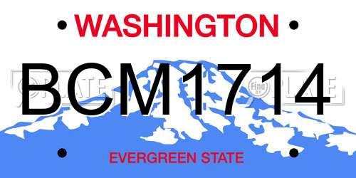 BCM1714 Washington License Plate