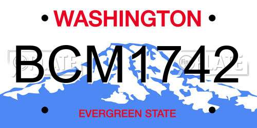 BCM1742 Washington License Plate