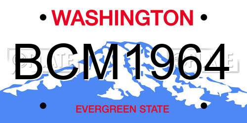 BCM1964 Washington License Plate