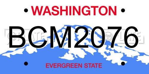 BCM2076 Washington License Plate