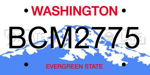 BCM2775 Washington License Plate