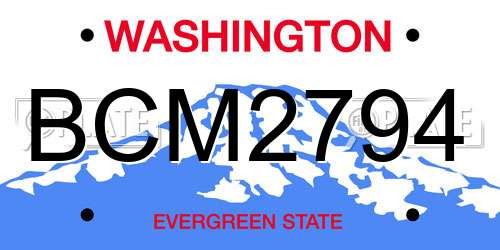 BCM2794 Washington License Plate