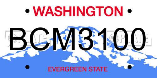 BCM3100 Washington License Plate