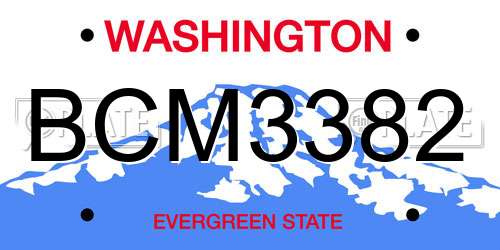 BCM3382 Washington License Plate