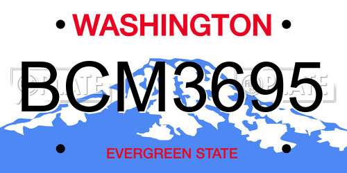 BCM3695 Washington License Plate