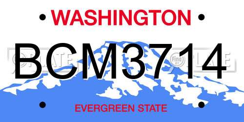 BCM3714 Washington License Plate