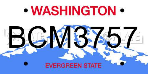 BCM3757 Washington License Plate