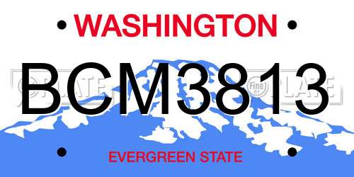 BCM3813 Washington License Plate