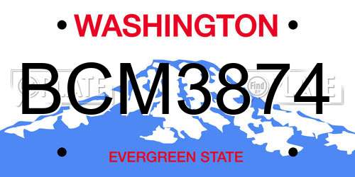 BCM3874 Washington License Plate