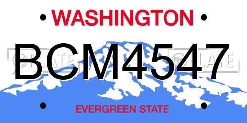BCM4547 Washington License Plate