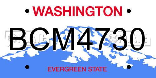 BCM4730 Washington License Plate