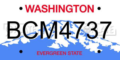 BCM4737 Washington License Plate