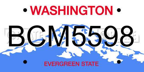 BCM5598 Washington License Plate