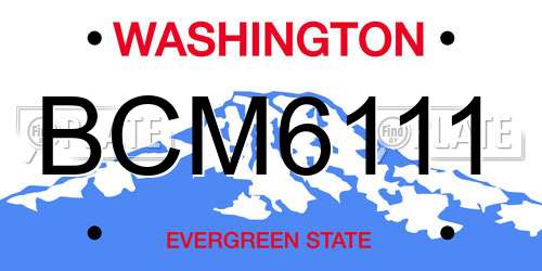 BCM6111 Washington License Plate