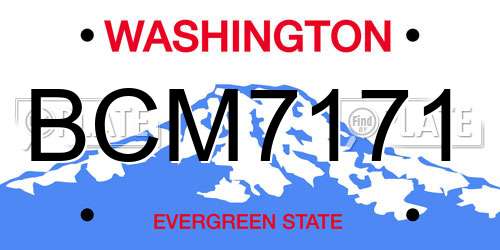 BCM7171 Washington License Plate