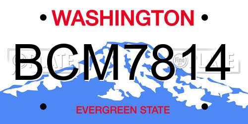BCM7814 Washington License Plate