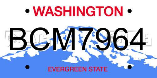 BCM7964 Washington License Plate