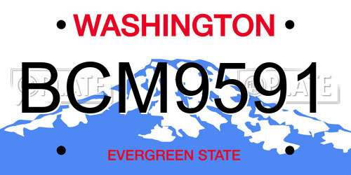 BCM9591 Washington License Plate