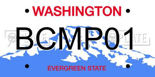 BCMP01 Washington License Plate