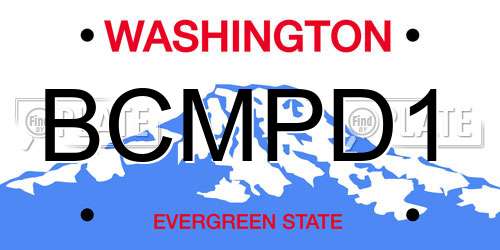 BCMPD1 Washington License Plate