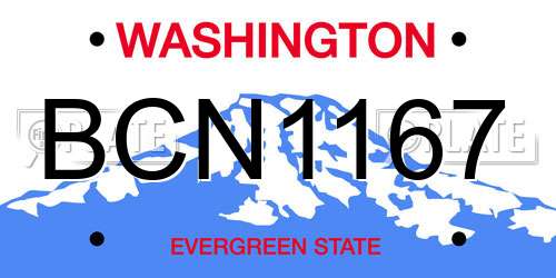 BCN1167 Washington License Plate