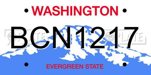 BCN1217 Washington License Plate