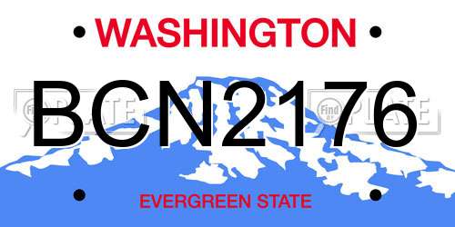 BCN2176 Washington License Plate