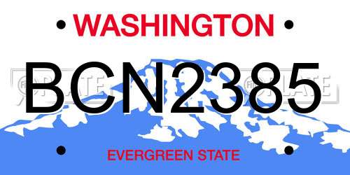 BCN2385 Washington License Plate