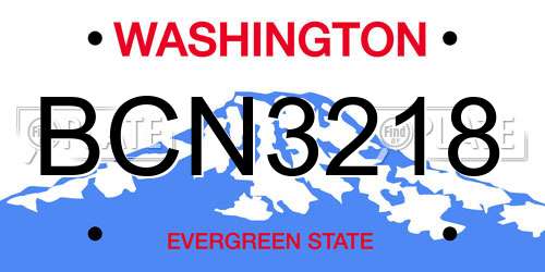 BCN3218 Washington License Plate