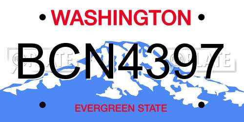 BCN4397 Washington License Plate