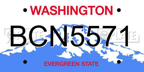 BCN5571 Washington License Plate