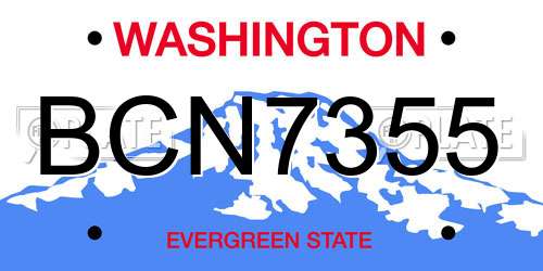 BCN7355 Washington License Plate