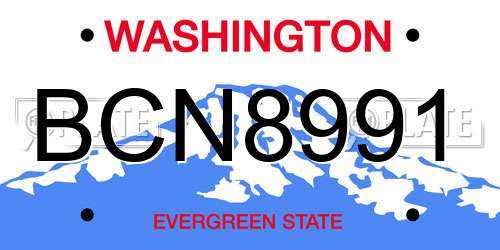 BCN8991 Washington License Plate