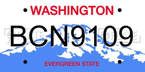 BCN9109 Washington License Plate