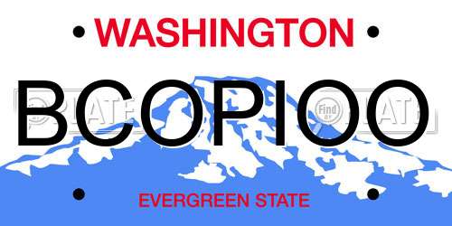 BCOPIOO Washington License Plate