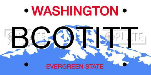 BCOTITT Washington License Plate