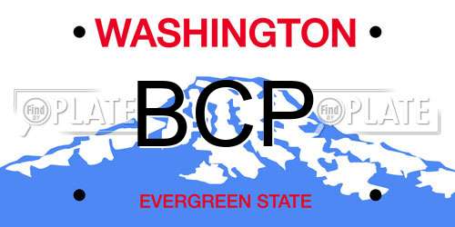 BCP Washington License Plate