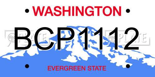BCP1112 Washington License Plate