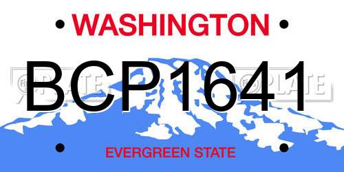 BCP1641 Washington License Plate