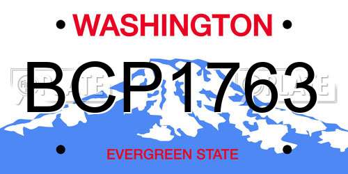 BCP1763 Washington License Plate