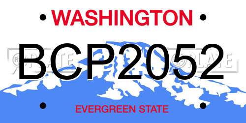 BCP2052 Washington License Plate