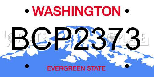 BCP2373 Washington License Plate
