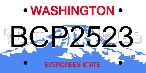 BCP2523 Washington License Plate